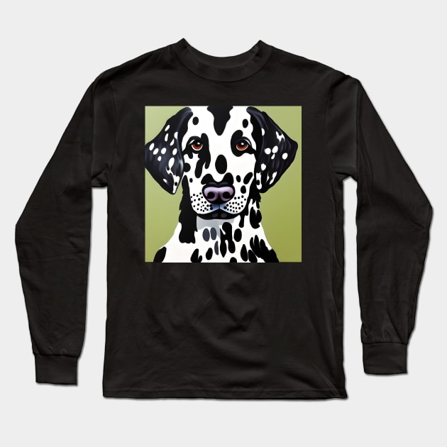 Dalmatian Dog Painting Long Sleeve T-Shirt by KayBee Gift Shop